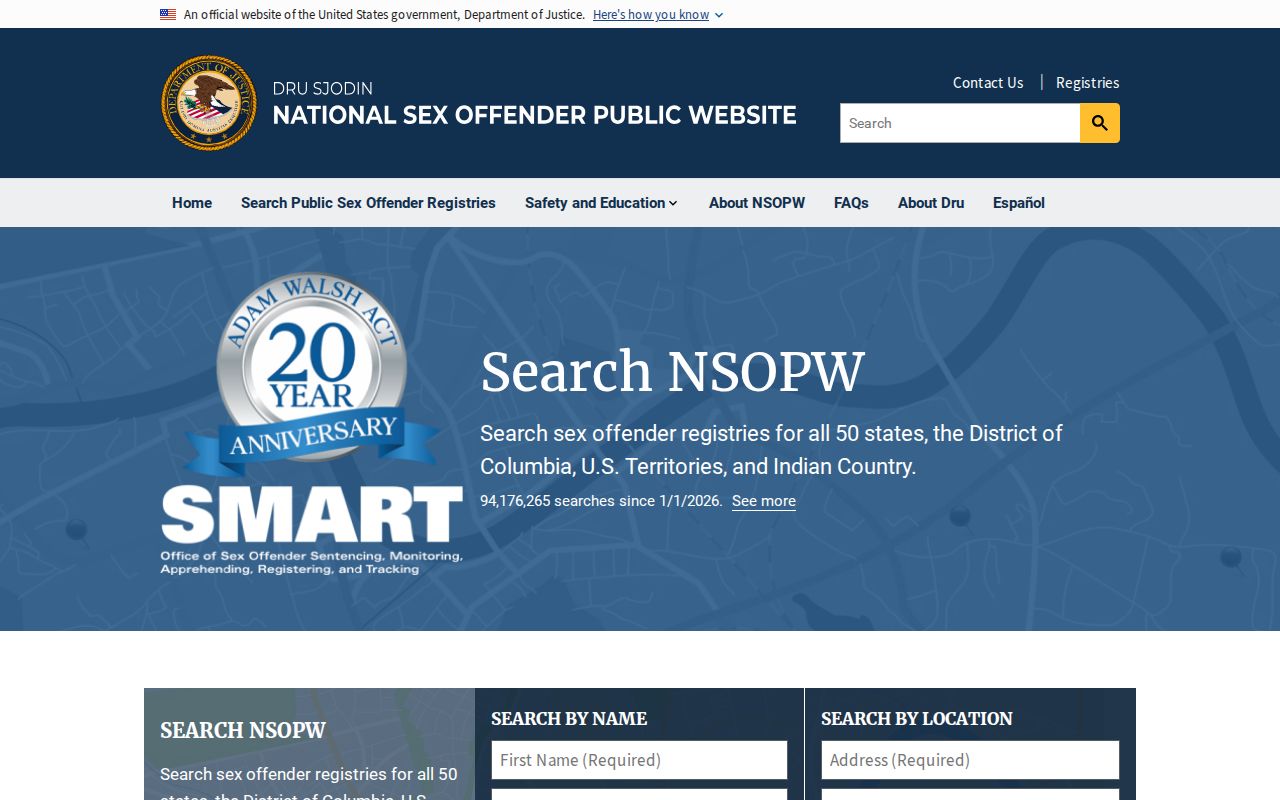 Roanoke City sex offender search through the official NSOPW interface