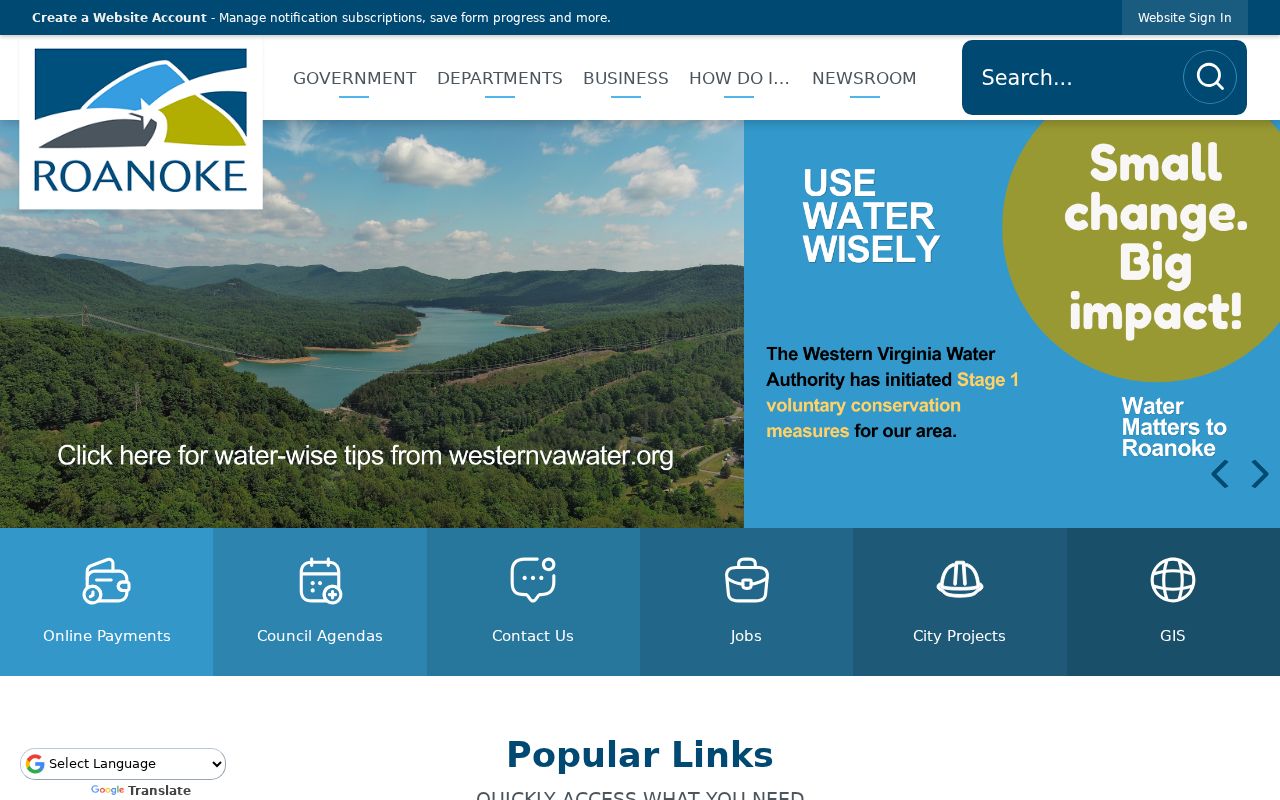 Roanoke City criminal record jurisdiction on the official city website