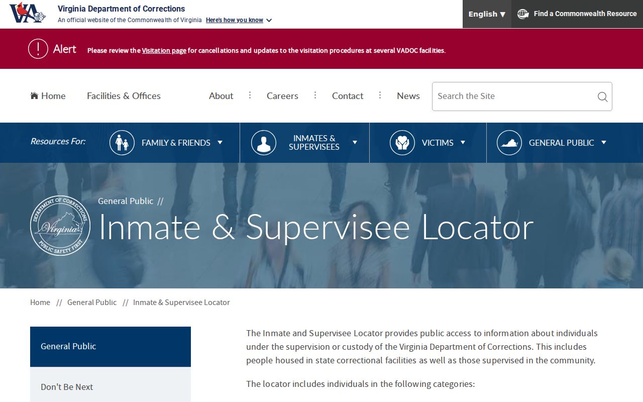 VADOC locator used as a Roanoke City custody record fallback